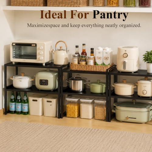 Expandable Storage Cabinet Shelves, Adjustable Metal Shelving Unit Rack - Image 6