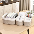 4 Pack Storage Baskets for Shelves, Cotton Rope Small Storage Bins - Image 2