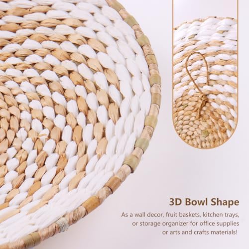 9 Pack Boho Wall Basket Set, hanging Woven Wall Basket Decor, Seagrass Rattan Wicker Boho Wall Decor, Eco-Friendly Round Art for Farmhouse Bedroom Living Room Display Table Settings Kitchen Home - Image 5