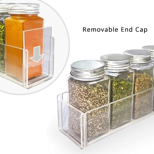 PMMASTO Adhesive Acrylic Spice Rack, Clear- 4 Pack with 2 Tapes - Image 5