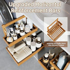Under Sink Organizer - 2 Tier Pull Out Cabinet Shelves with Adjustable Height, Undersink Storage Slide Out for Kitchen Bathroom Cabinet Pantry (Natual, 2 Packs) - Image 6