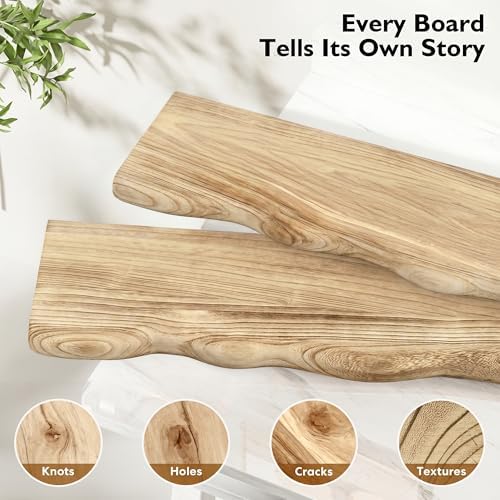 Organic Wavy Edge Floating Shelves,Hidden Brackets,2 Pack 36 in - Image 5