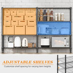 Homdox 4-Tier Adjustable Metal Storage Shelves, Space-Saving Corner Rack for Kitchen, Pantry, Office, Garage, Books & Plants, 18"x72"x60", Black - Image 3
