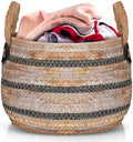 Zerodeko Woven Storage Baskets Straw Planter Basket Toy Blanket Organizer Seagrass Laundry Large Wicker Plant Tree for Dirty Clothes Pillows by Zerodeko