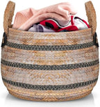 Zerodeko Woven Storage Baskets Straw Planter Basket Toy Blanket Organizer Seagrass Laundry Large Wicker Plant Tree for Dirty Clothes Pillows by Zerodeko