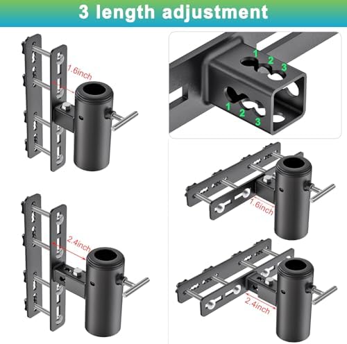 Dolibest Heavy Duty Deck Railing Umbrella Holder, Patio Umbrella Stand & 3 Sleeves for 1-1.9" Poles, Serrated Locking Design for Horizontal/Vertical Rails Mount, Space Saver for Balcony, Fence -1 Set - Image 5