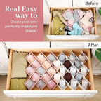 ROUFA Sock Drawer Organizer for Dresser, Honeycomb Underwear Dividers for Women, Panty Separator for Bras, Socks, Belt and Leggings (24pcs.Pink) - Image 3