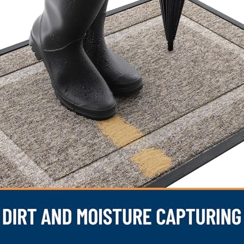 OLANLY Front Door Mat Outside 47x23, All-Season Heavy-Duty Rubber Doormat - Image 4
