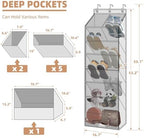 STORAGE MANIAC Over the Door Shoe Organizer with Curtain Dustproof Heavy-Duty Large Deep Pocket Hanging Shoe Organizer for Closet Dorm & Narrow Door Storage Shoe Holder Shoe Rack, 7-Shelf Beige 1 Pack - Image 2
