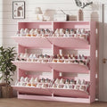 Xixini Shoe Storage Cabinet for Entryway with 6 Flip Drawers, Sturdy Wood Hidden Shoe Storage, Freestanding Narrow Slim Shoe Organizer for Front Door Entrance, Living Room, Hallway, Bedroom, Pink by Xixini