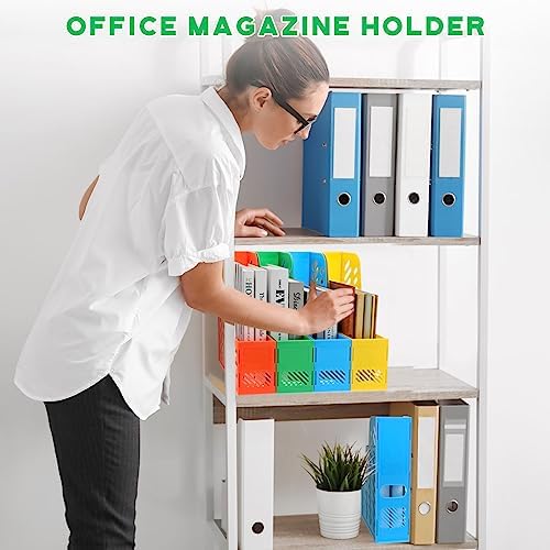 Glenmal 12 Pack Magazine File Holder Organizers Vertical Desk, Colorful - Image 6