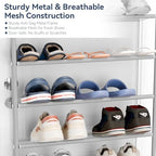 Whitmor 36 Pair Over The Door Shoe Organizer, 12 Tier Hanging Shoe Organizer, Heavy Duty Metal & Mesh Shoe Holder, Hanging Shoe Rack for Closet Organizer & Storage, 74"H x 21.7"W x 7.5"D, Grey - Image 5
