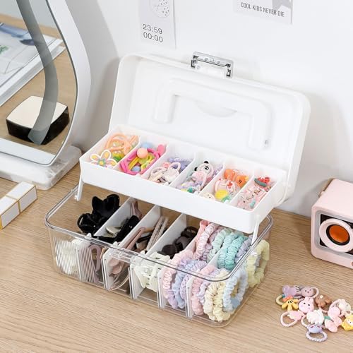 FABROK 2 Pack Portable Hair Accessories Organizer Box for Girls, Plastic - Image 6