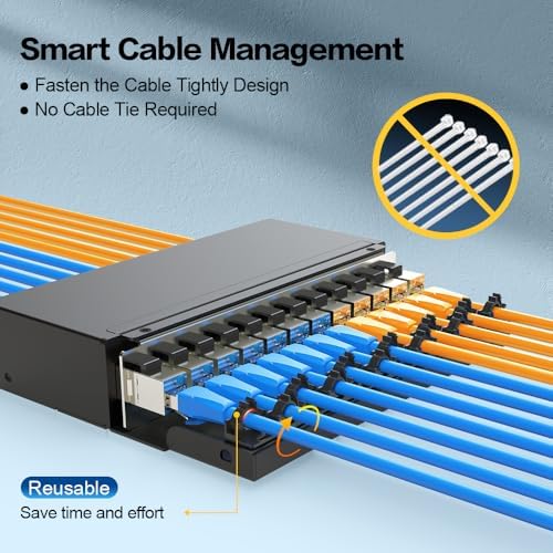 12 Port Patch Panel Blank Keystone Patch Panel Shielded Compatible with LC/SC/ST/FC/USB/HDMI Keystone Jack for Home/Office Ethernet Termination Box - Image 2