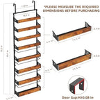 Over The Door Pantry Organizer, 8 Tier Spice Rack with Adjustable Wooden Basket, 2 IN 1 Wall Mount or Hanging Seasoning Organizer, Heavy-Duty Pantry Door Storage Shelf for Kitchen, Laundry Room - Image 4