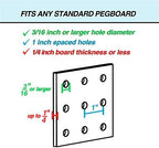 Pegboard Baskets, Set of 4 Black - Hooks to Any Peg Board - Pegboard Accessories, Square Style Wire Shelf Baskets - Organize Tools, Workbench, Garage Storage - Wall Organizer Attachments - Image 4