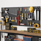 Heavy Duty Peg Board, 8 Pack Metal Pegboard Panels with 50 Hooks - Image 2