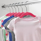 Casafield 100 Velvet Baby Hangers - 11" Size for Infant & Toddler Clothes - Pink - Image 6