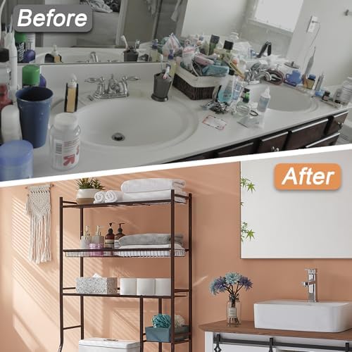 Lauren&Harold 6-Tier Over The Toilet Storage with Side Rack Bronze - Image 7