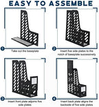 Glenmal 12 Pack Magazine File Holder Organizers Vertical Desk, Black - Image 3