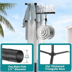 Pool Towel Rack Outdoor, Heavy Duty Outdoor Towel Rack, 61 Inch Free Standing Rack for Pool & Hot Tub, Drying Towels, Swimsuits, Life Jackets and Goggles, Ideal Pool Accessories - Image 2