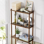AmazerBath Bamboo Over The Toilet Storage Shelf, 3-Tier Over Toilet Bathroom Organizer Rack, Bathroom Shelves Over Toilet, Space Saver, Walnut Brown - Image 3