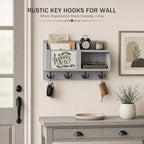 Rebee Vision Key Holder Wall Mount with Mail Organizer for Entryway, Gray - Image 6