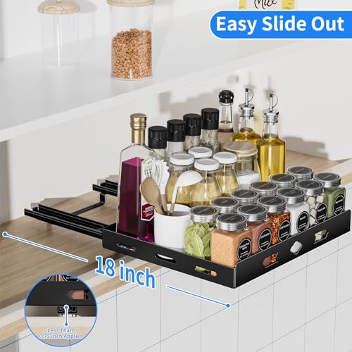 BOIVSHI Pull Out Spice Rack for Cabinet, 12.6" Wx10.5 Dx2.8 H - Image 6