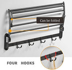 BESy Towel Racks with Foldable Towel Bar Hooks Wall Mount Oil Rubbed Bronze - Image 3