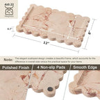 Scalloped Natural Marble Tray - Decorative Stone Tray for Bathroom & Vanity - Image 2
