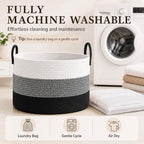 JMvicyroam 115L Extra Large Machine Washable Cotton Rope Blanket Basket - Image 7