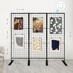 Room Divider Freestanding Gridwall, 3 Panel Folding Display Board Organizer with Base Feet, Privacy Screens Portable Freestanding Display Board Wire for Craft Shows Events Retail - Image 2