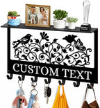 Dyoart Custom Flowers Bird Key Holder Wall Mount with Shelf Home Decor Gift by Dyoart