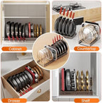 MUDEELA Expandable Pot Pan Lid Organizers inside Cabinet, 12 Divider-Bronze - Image 5