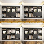 Unikito Closet System, 100" Closet Organizer with Drawers & Mirror, Black - Image 3