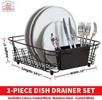 Better Houseware in-Sink Dish Drying Rack, Coated Steel, Black, 14.5 x 13 x 5 Inch, 2-Piece Set with Removable Utensil Caddy and Non-Slip Handles - Image 5