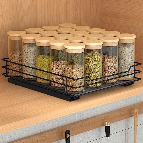 BOIVSHI Pull Out Spice Rack Organizer for Cabinet, Heavy Duty Slide Out Spice Rack Organizer for Kitchen Cabinets and Pantry, Fits Spices, Sauces, Canned Food (8.5''Wx10.5''Dx2.5''H) - Image 2