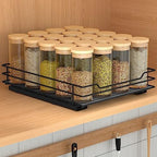 BOIVSHI Pull Out Spice Rack Organizer for Cabinet, Heavy Duty Slide Out Spice Rack Organizer for Kitchen Cabinets and Pantry, Fits Spices, Sauces, Canned Food (8.5''Wx10.5''Dx2.5''H) - Image 2