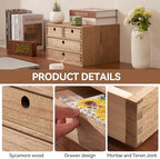 KIRIGEN Wood Desk Organizer with 4 Drawers, Desktop Storage, Brown 34-DBR - Image 6