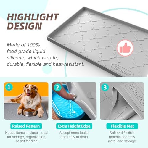 SIKADEER Waterproof Under Sink Mat Silicone 22"x19", Kitchen Cabinet Liner - Image 4