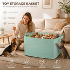 OIASKET 95L Extra Large Blanket Basket, 24" x 16.9" x 14.2" Woven Basket - Image 3