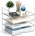 4-Tier Horizontal Acrylic Paper Organizer for A4/Letter Documents by ClearMinimal