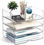 4-Tier Horizontal Acrylic Paper Organizer for A4/Letter Documents by ClearMinimal