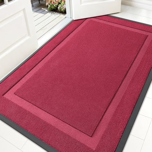 OLANLY Front Door Mat Outside 59x34, All-Season Heavy-Duty Rubber Doormat by OLANLY