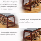 SOBIBO Solid Wood Shoe Bench, 2-Tier Wooden Entryway Bench, Modern Shoe Rack with Cushion for Hallway, Living Room (Black, 21.65'') - Image 4
