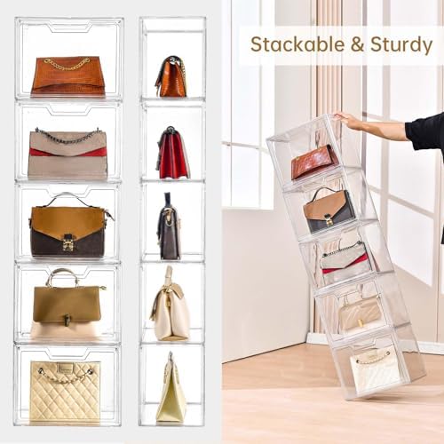 Stackable Acrylic Display Case,Clear Storage Bins with Lid for Collectibles - Image 5