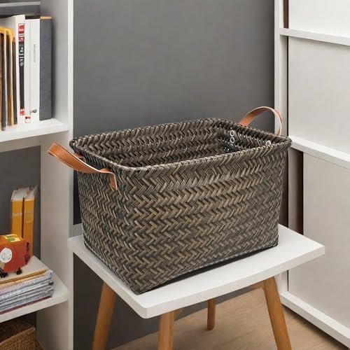 GIB Wicker Woven Storage Baskets for Organizing Blankets Laundry Shelves - Image 6