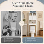 VINGLI Over The Toilet Storage Cabinet White Bathroom Storage Organizer Above the Toilet Shelf with Acrylic Glass Double Doors Wood Muebles para BañO Rack with Adjustable Shelf - Image 6