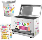 Stainless Steel Pencil Dispenser Pen Holder Back to School Dull Pencil Bucket with 4 sheet Stickers Metal Bucket with Handle for Bulk Pencils Storage Teachers Classroom Supplies (Silver) by Tkifoda