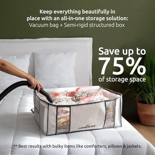 Compactor XXL Vacuum Storage Bag & Semi-Rigid Box, Closet Organizer, 210L - Image 2